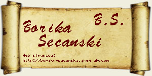 Borika Sečanski vizit kartica